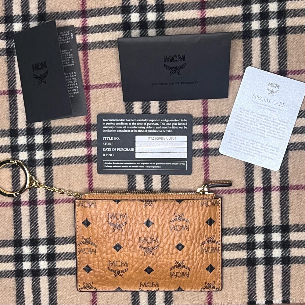 MCM Cognac Visetos Key Holder